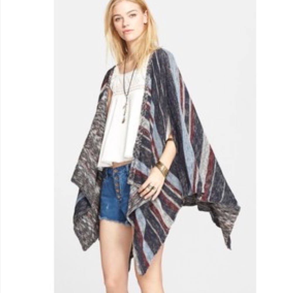 Free people the big trail poncho cardigan